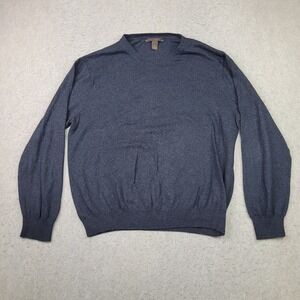 Sebastian Cooper Mens XL Sweater Cotton Cashmere Blend Gray Knit Pullover Crew‎